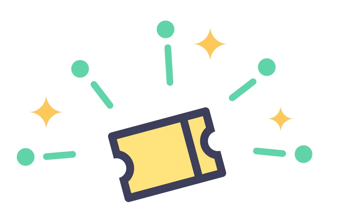 きらめく学習チケットのイラスト