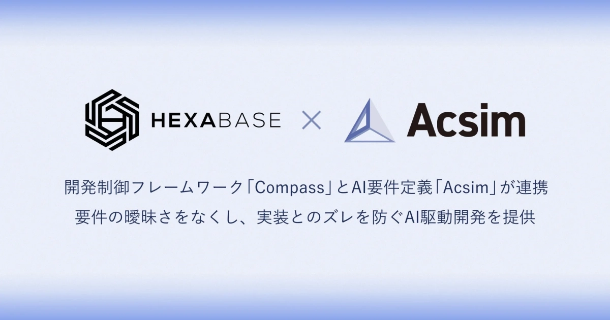 HexabaseとAcsimの連携を告知する画像