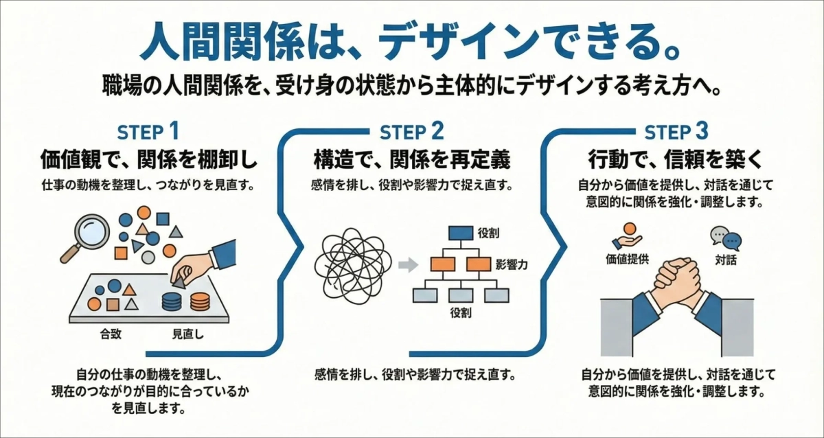 職場の人間関係を主体的にデザインするための3ステップ