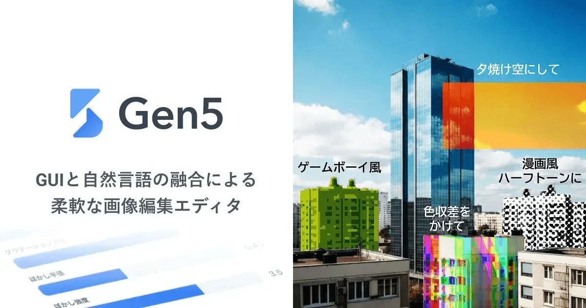 Gen5画像編集エディタの画面