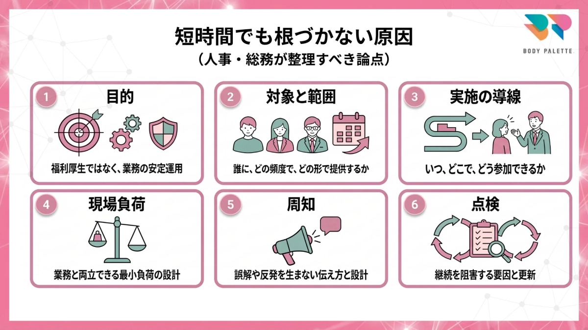 短時間でも根づかない原因