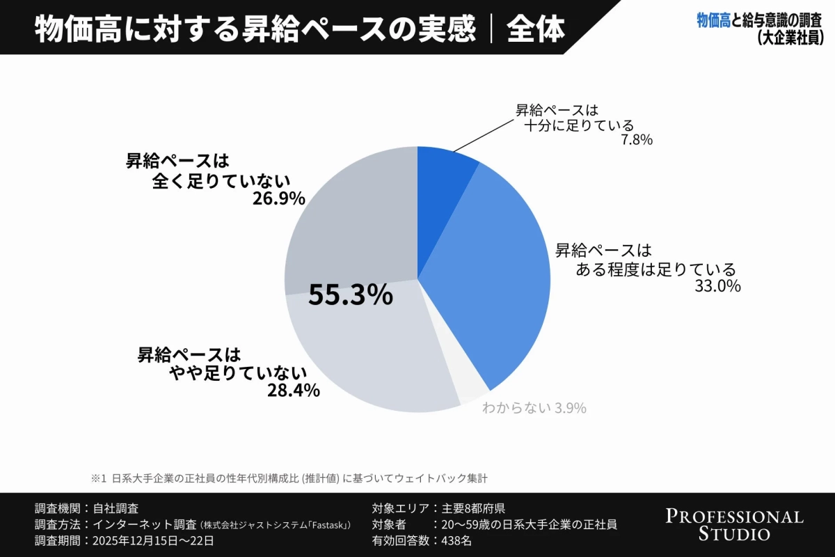 物価高に対する昇給ペースの実感