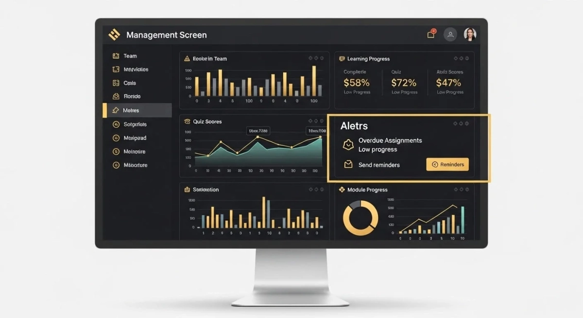 学習管理システムのダッシュボード画面