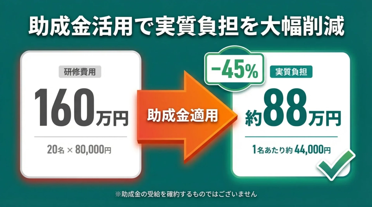 助成金活用で実質負担を大幅削減