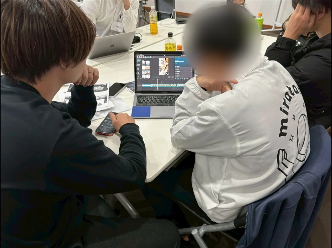 動画編集の様子