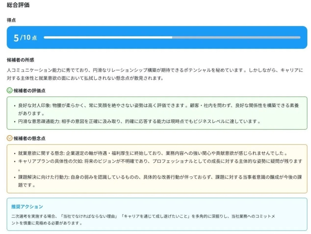 候補者の所感と評価点・懸念点