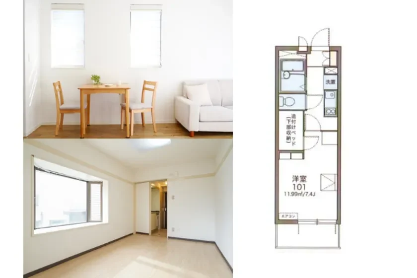 完全個室×家具家電付｜ワンルームタイプから1Kタイプへ