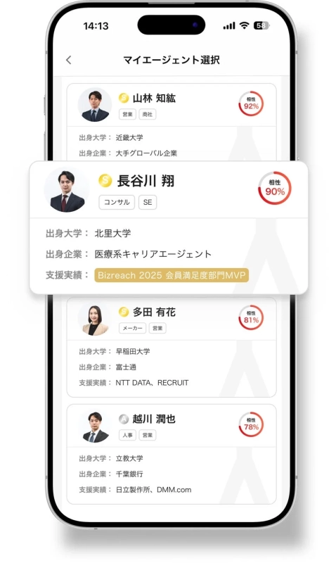 マイエージェント選択画面