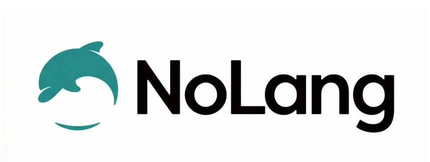 イルカのロゴと「NoLang」というテキスト