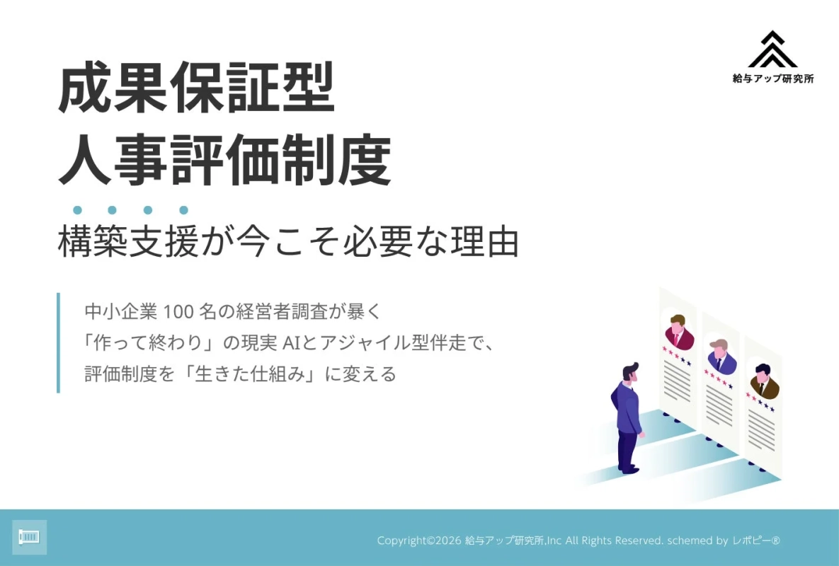成果保証型 人事評価制度 構築支援が今こそ必要な理由