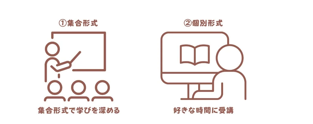 集合形式と個別形式の学習方法
