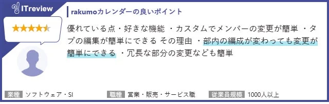 rakumoカレンダーの良いポイント