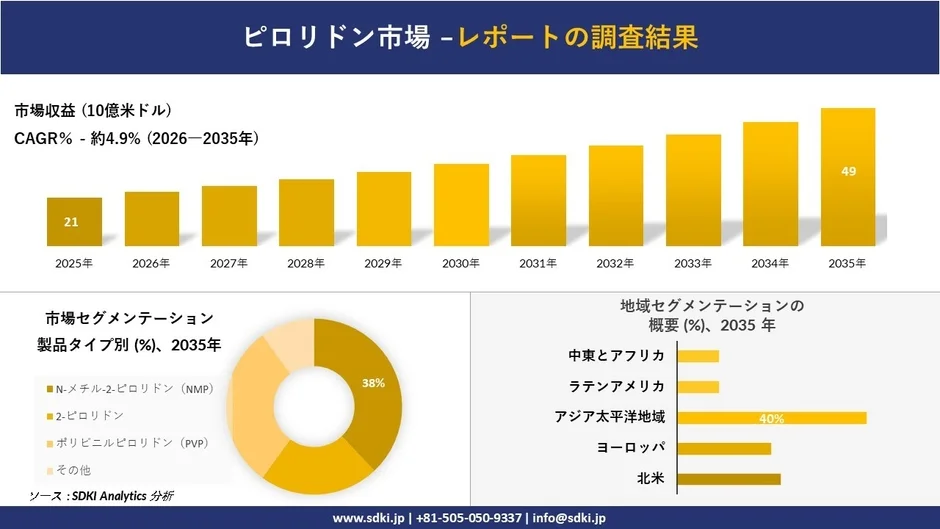 ピロリドン市場の収益予測とセグメンテーション
