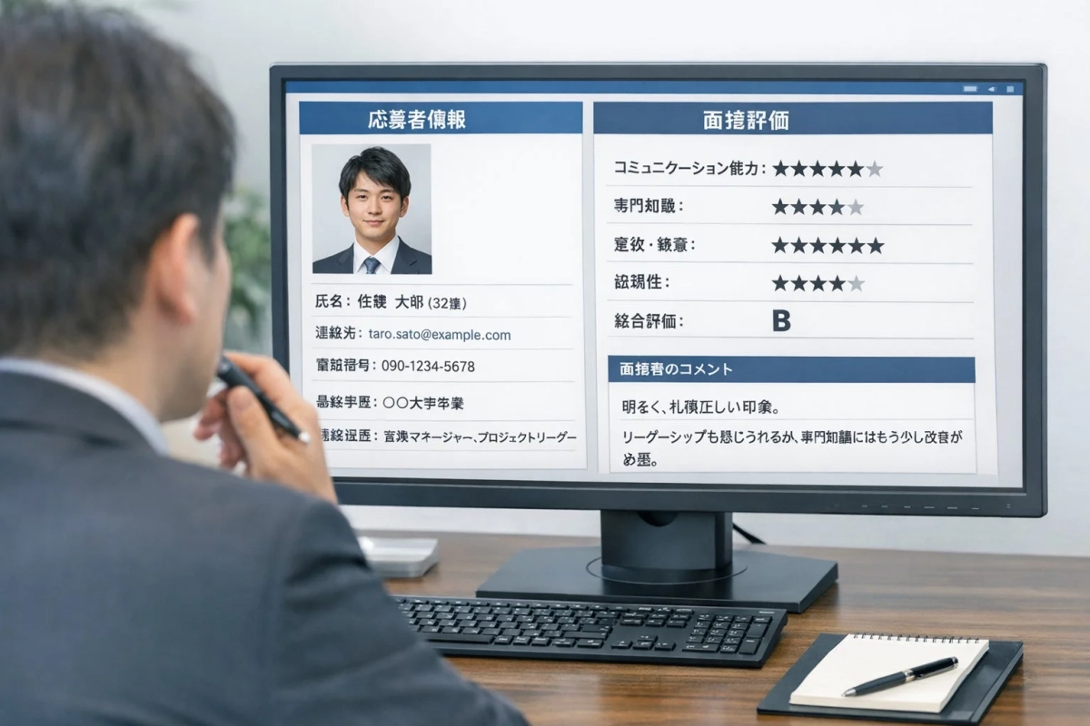 応募者情報と面接評価