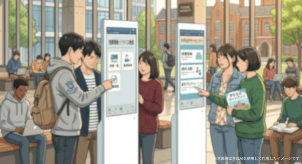 大学構内デジタルサイネージのイメージ