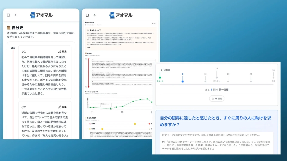 アオマル 自己分析画面