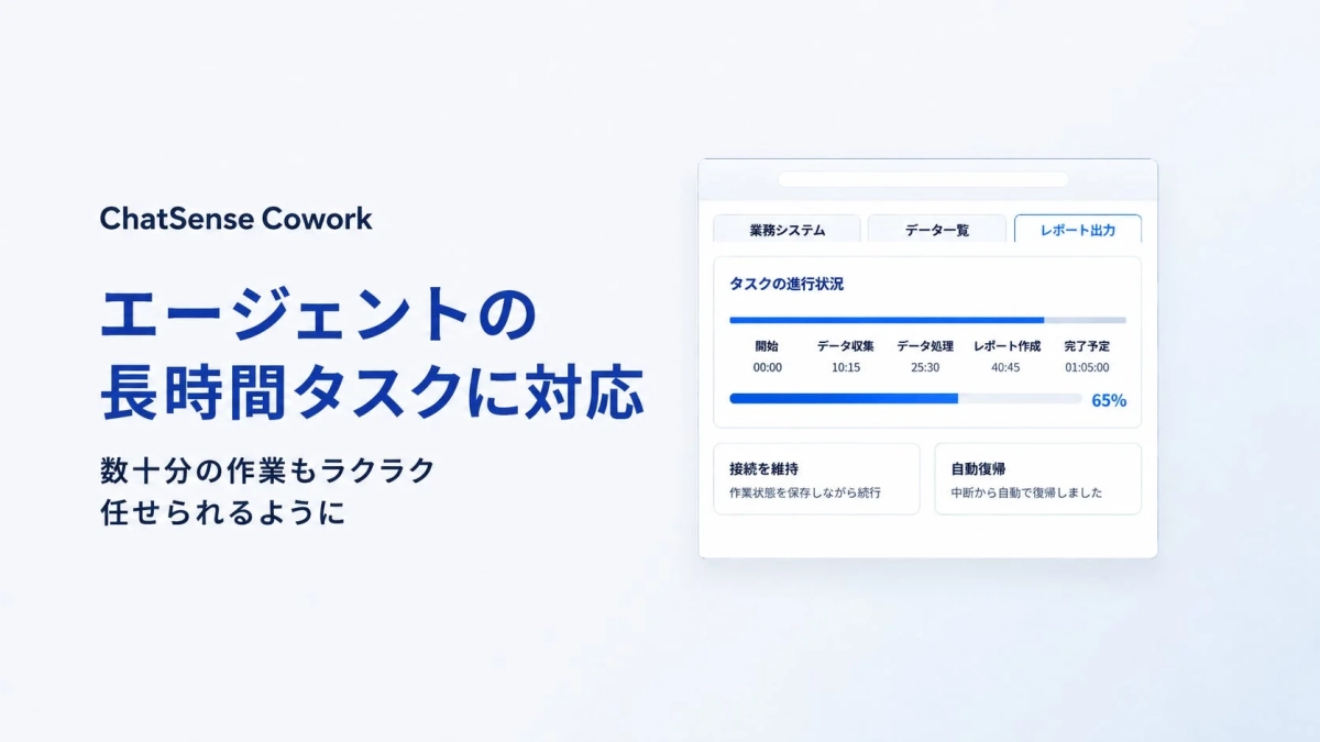 ChatSense Cowork エージェントの長時間タスクに対応