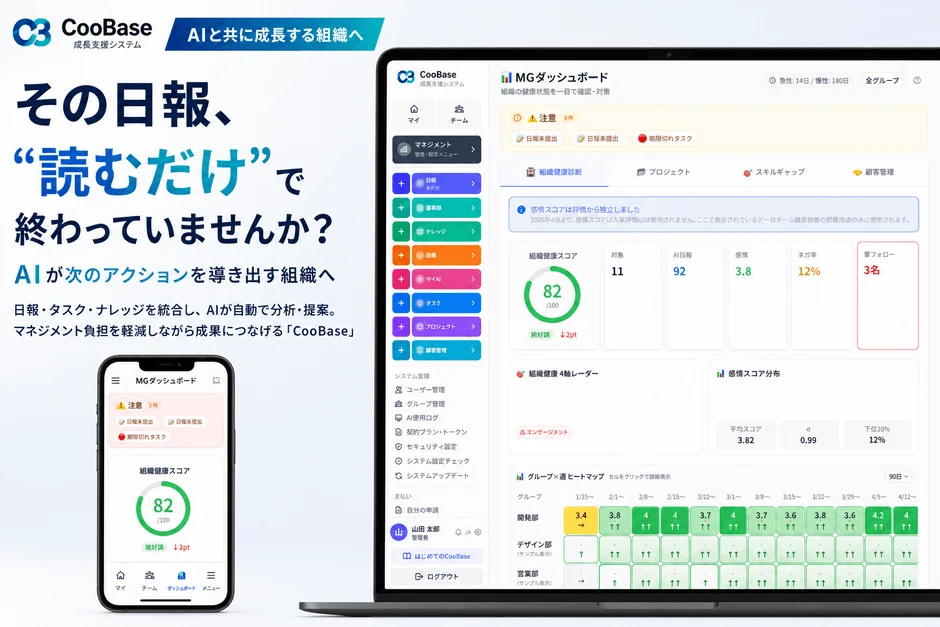 CooBaseダッシュボード画面