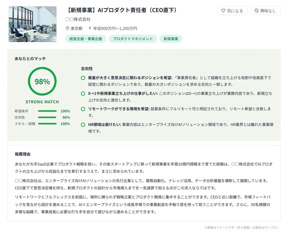PREVIOの提案画面イメージ