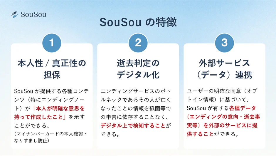 SouSouの3つの特徴