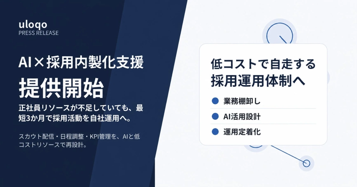 uloqoがAIを活用した採用内製化支援サービスの提供を開始