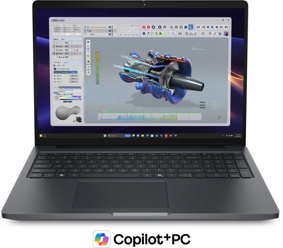 CADレンダリングが表示されたノートPC