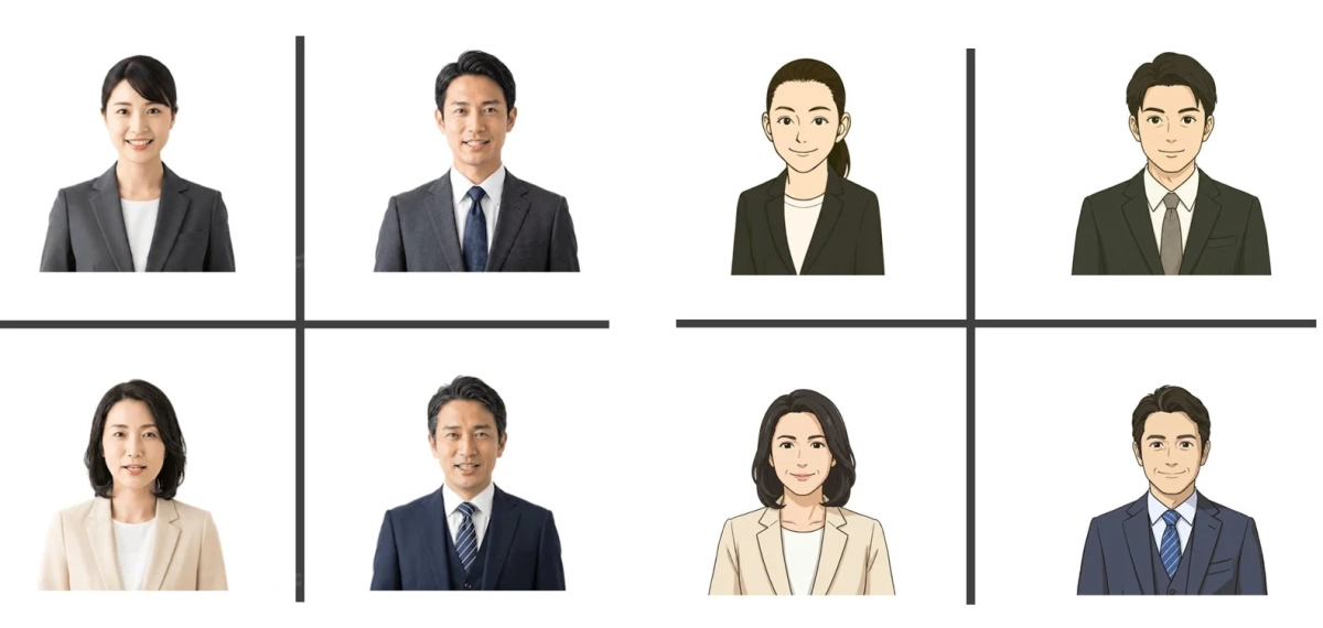 アバター面接官の多様なパターン