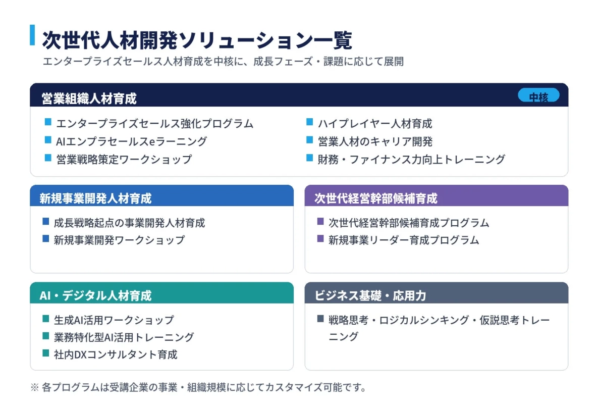 次世代人材開発ソリューション一覧