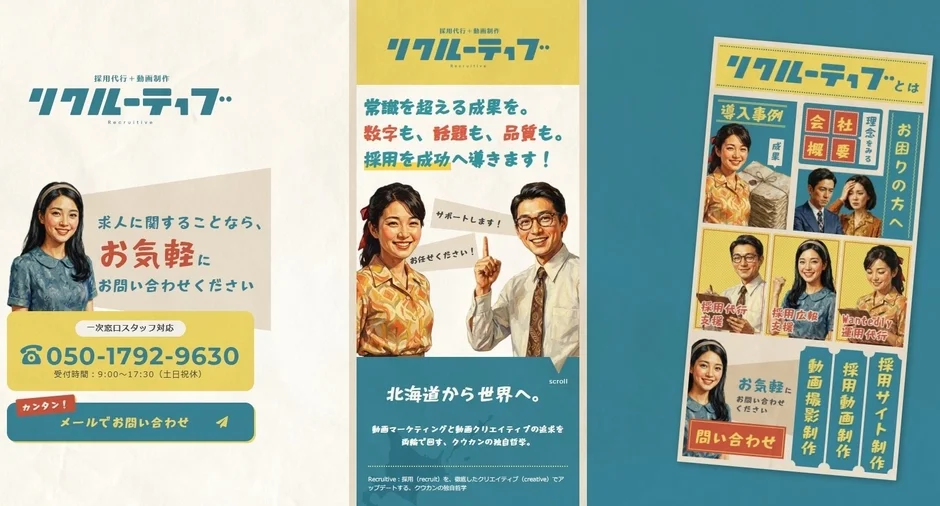 採用代行+動画制作 リクルーティブ