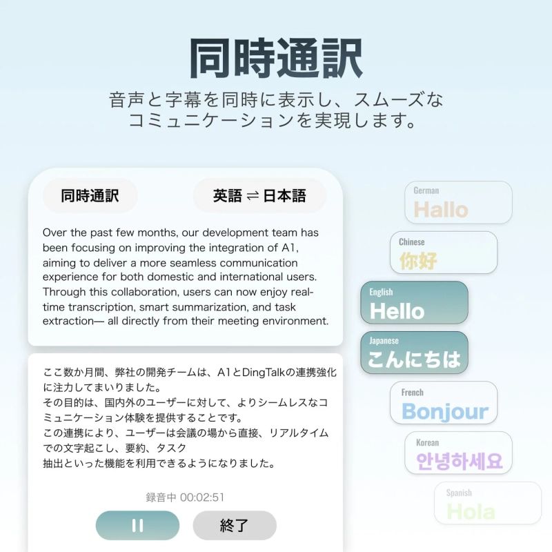 同時通訳画面
