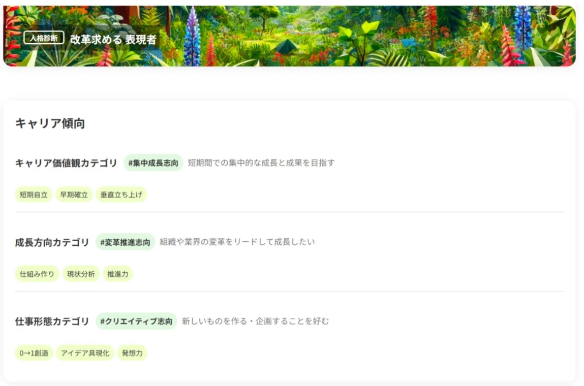 キャリア傾向診断のイメージ
