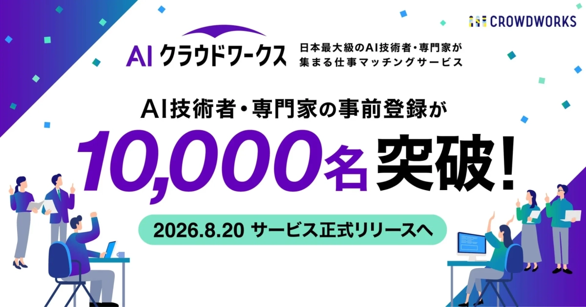 AIクラウドワークスの10,000名突破