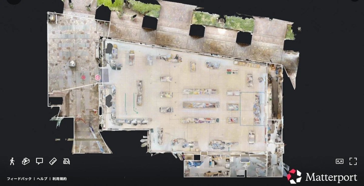 Matterportの3Dスキャンデータの俯瞰図