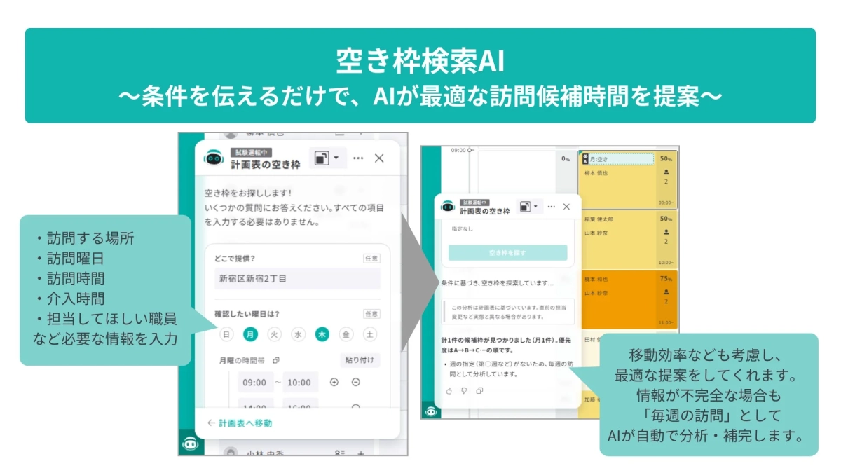 空き枠検索AIの画面