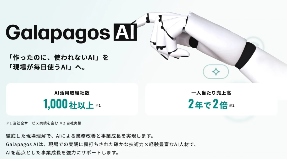 Galapagos AIのサービス説明