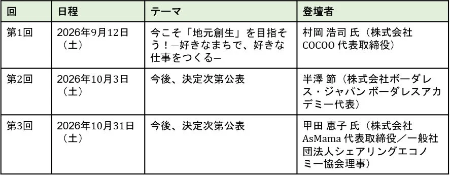 オープンセミナー日程表