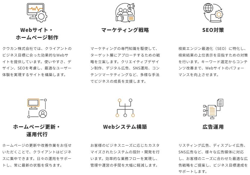 Webサイト制作・マーケティング戦略などのサービス紹介