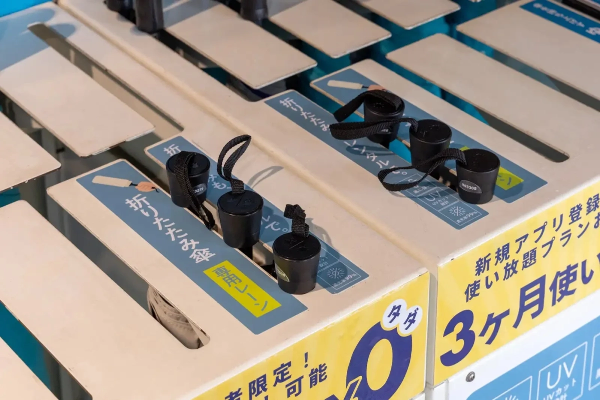 折りたたみ傘のレンタルサービスを提供する機械