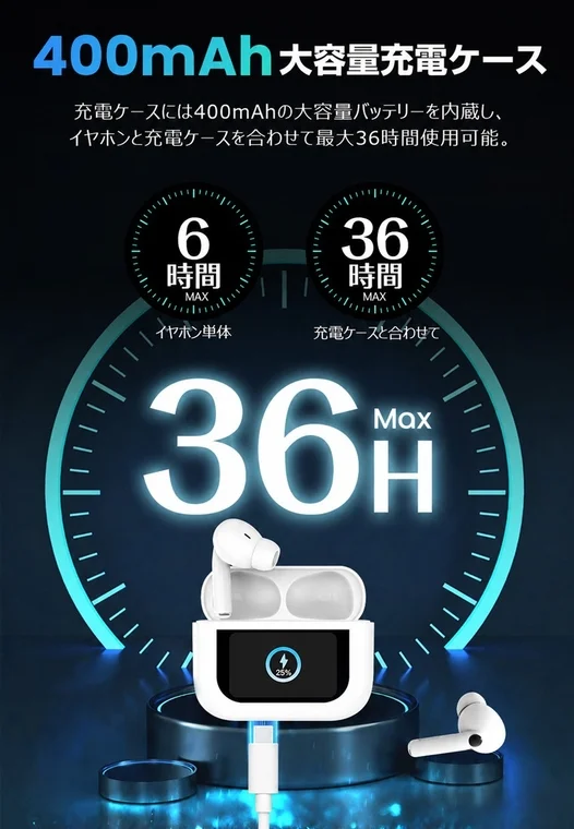 最大36時間の長時間再生