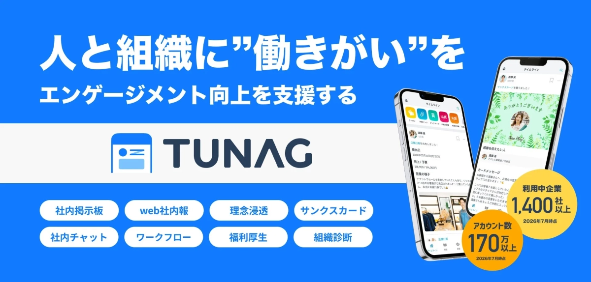 TUNAGのサービス画面