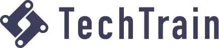 「TechTrain」という文字と、連結されたリンクのような紺色のロゴが描かれた画像です。テクノロジー関連企業のロゴデザインと考えられます。