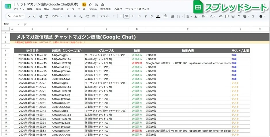 チャットマガジン機能(Google Chat)