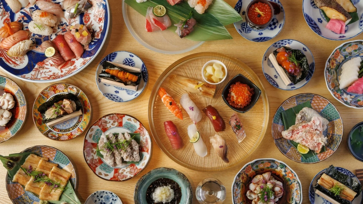 豪華な寿司と刺身