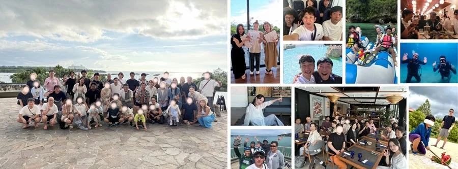 社員旅行のような集合写真