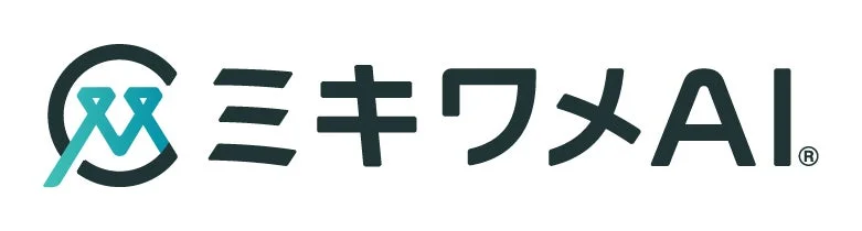 「ミキワメAI.」という文字と、その左に特徴的なM字を組み合わせた円形のロゴが配置された画像です。AI関連企業のブランドロゴであると推測されます。